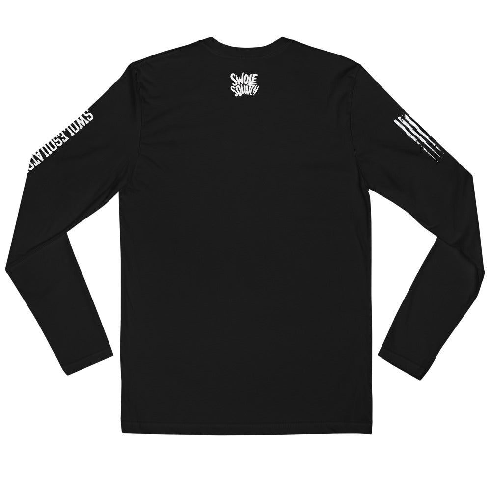 Collegiate Style Long Sleeve Fitted Crew